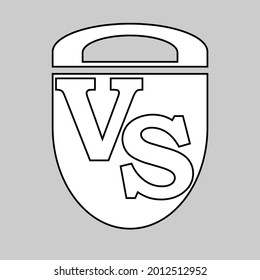vector illustration depicting the characters v and s in black and white for printing on clothing, postcards and for creating logos