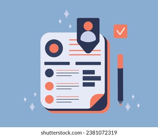 Vector illustration depicting a contact list as a flat icon. Illustration can be used to show communication, network, address book or social media concepts.