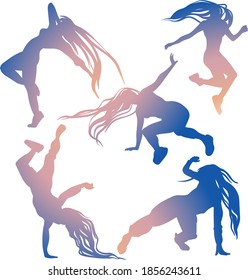 Vector illustration depicting dancing people.