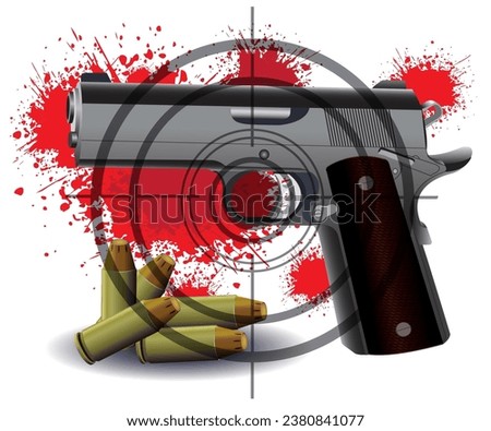 Vector illustration depicting the dangers of firearms.