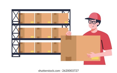 Vector illustration depicting a delivery service concept with speed and efficiency, ideal for illustrating logistics and transportation themes in graphic design projects.