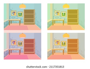 Vector illustration depicting the design of a children's room