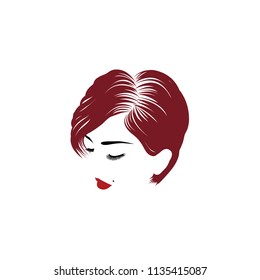 vector illustration, depicting the face of a beautiful woman with long ringlets