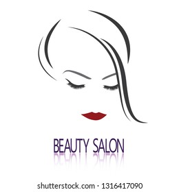 
vector illustration, depicting the face of a beautiful woman with long ringlets
