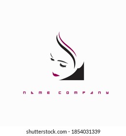
ilustración vectorial, que representa la cara de una hermosa mujer con largos retoques