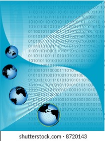 vector illustration depicting global networking and communication