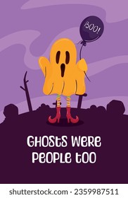 Vector illustration depicting a Halloween ghost. Wallpaper, poster, background, etc.