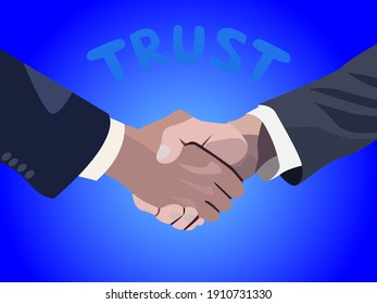 
vector illustration depicting a handshake as a symbol of trust between people