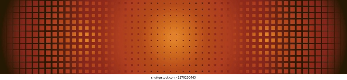 vector illustration depicting a horizontal decorative perforated surface in orange shades for interior design of bars, discos, studios and web resources