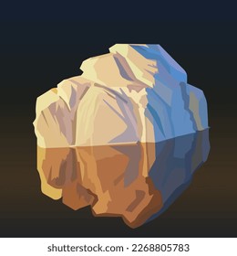 vector illustration depicting an iceberg with reflection in the water for prints on postcards, banners and for interior design, scenes and other illustrations