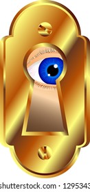 vector illustration depicting a keyhole (Peeping Tom)