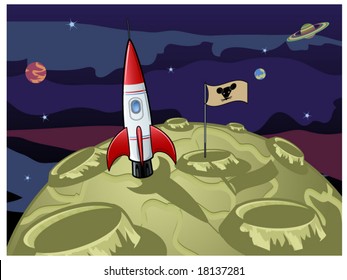 vector illustration depicting the moon is made from green cheese