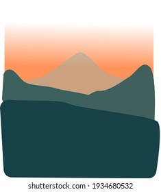 Vektorgrafik, die eine Berglandschaft darstellt.