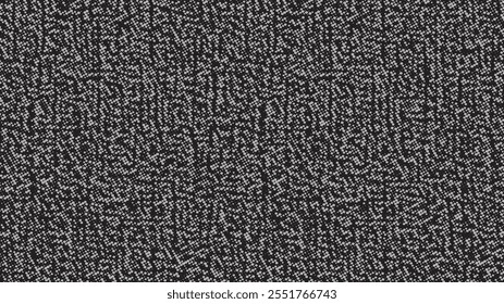 Uma ilustração vetorial representando uma composição abstrata pixelada, apresentando uma paisagem digital com um padrão de meio-tom e textura de grade pontilhada.