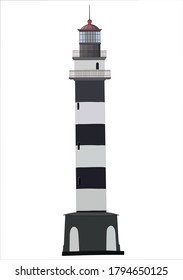 Vector illustration depicting a sea lighthouse.