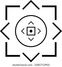 Vector illustration depicting a set of sniper aim pointers and target navigation symbols. Includes various focus and military sight designs for precise shooting and targeting