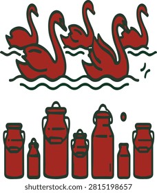 Vector illustration depicting six