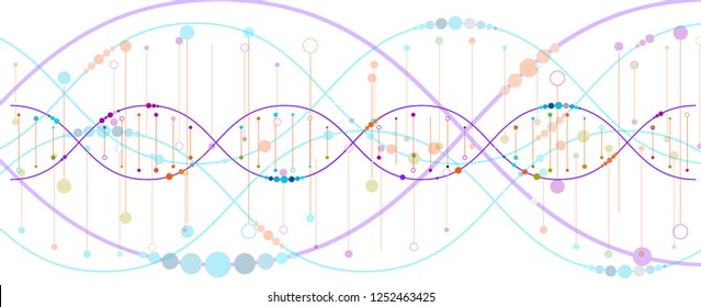 Vector illustration depicting the structure of a DNA molecule on a white background.