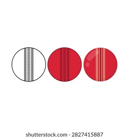 A vector illustration depicting three cricket balls, showcasing different levels of wear and tear on a white background.