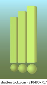 ilustración vectorial que representa tres signos de exclamación en tonos verdes para el diseño de impresiones de información y sitios web
