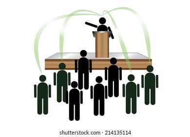 Vector illustration depicting the transfer of ideas.