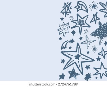 Ilustración vectorial que representa varias Formas de estrellas y Elementos celestiales para invitaciones, Anuncios y carteles. Ideal para crear materiales educativos y soluciones de diseño creativo.