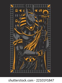 vector illustration depicting the very dashing and fierce king Anubis
