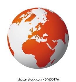 Vector illustration depicting the world. The terrestrial globe, the earth seen from space.