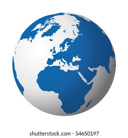 Vector illustration depicting the world. The terrestrial globe, the earth seen from space.