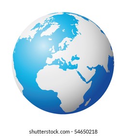 Vector illustration depicting the world. The terrestrial globe, the earth seen from space.