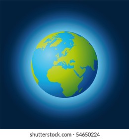 Vector illustration depicting the world. The terrestrial globe, the earth seen from space.