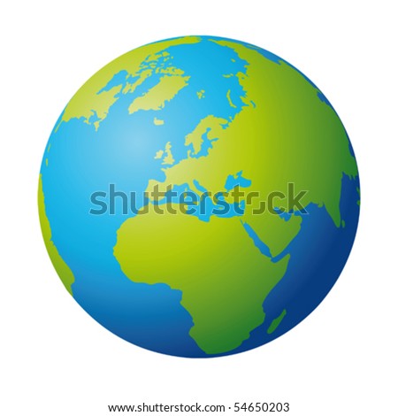 Vector illustration depicting the world. The terrestrial globe, the earth seen from space.