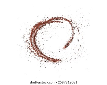 The vector illustration depicts a dynamic splatter of chili powder, dried pepper, spicy paprika, and other seasonings. 