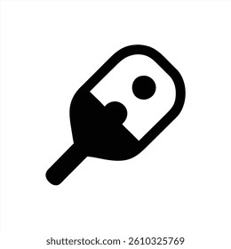 A vector illustration depicts a paddle with a ball, suggesting an upcoming game of table tennis. The design features bold shapes and a minimalist style with a white background.