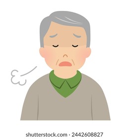 Vector illustration of a depressed senior man