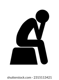 vector illustration of depression icon on white background