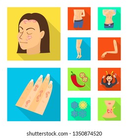 Vector illustration of dermatology and disease logo. Collection of dermatology and medical  vector icon for stock.