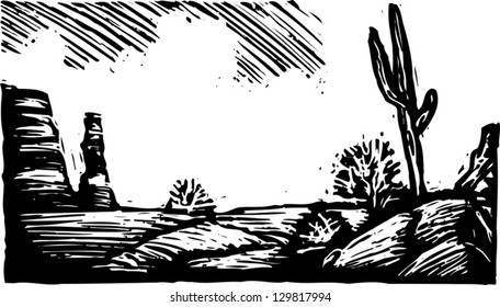 Vector illustration of a desert