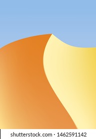 Vector illustration. Desert background with solitude dune and open sky.