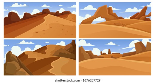 Vector Illustration Desert Bundle With Cartoon Style Can Be Used To Make Design Background And Banner