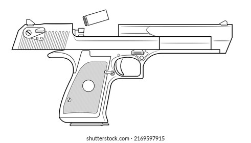 Vector Illustration Desert Eagle Automatic Pistol Stock Vector (Royalty ...
