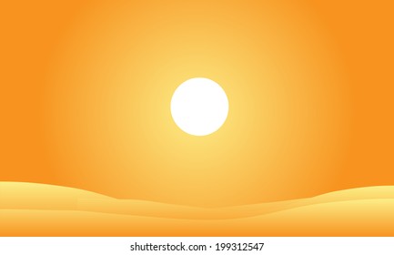 Vector illustration of desert landscape.