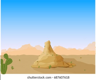 Vector illustration Desert landscape 