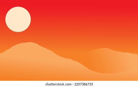 Vektorgrafik der Wüste. Landschaftshintergrund für Poster und Banner.