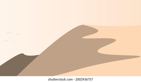 vector illustration desert landscape sands sahara desert dunes