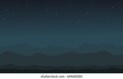 Vector illustration desert at night background game