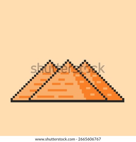 Vector Illustration of Desert Pyramids with Pixel Art Design, perfect for game assets themed designs