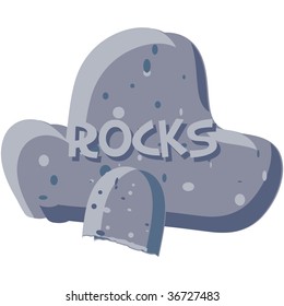 a vector illustration of a  desert rock