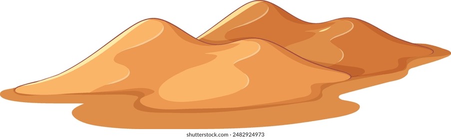 Vector illustration of desert sand dunes
