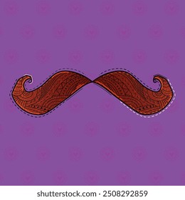 Ilustración vectorial de bigote estilo arte desi (indio).